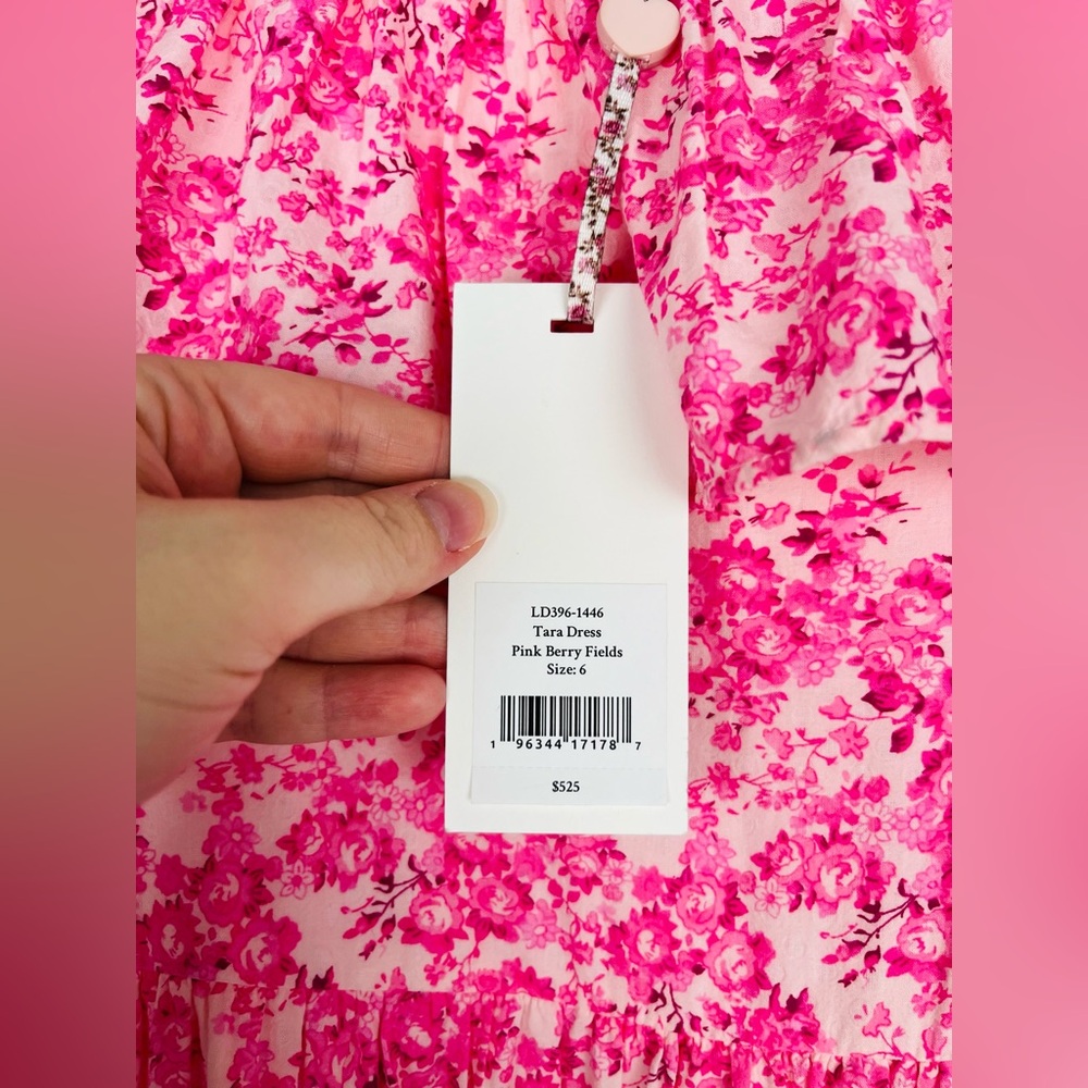 NWT LoveShackFancy Tara Maxi Dress Pink Berry Fields - Picture 8 of 13